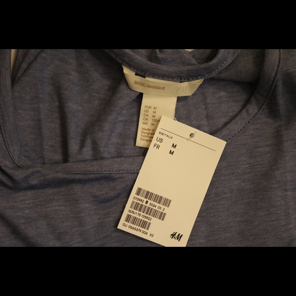 New with tags H&M blue knit jersey scoop tank top - Picture 2 of 8